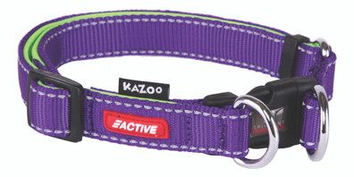 Kazoo Active Adjustable Nylon Collar Purple Lime