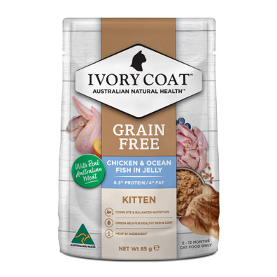 Ivory Coat Kitten Wet Cat Food Chicken & Ocean Fish Jelly