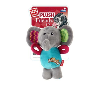 GIGwi Plush Friendz Mulitcolour Elephant Dog Toy