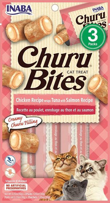 Inaba Churu Bites Chicken Recipe Wraps Tuna with Salmon Cat Treat