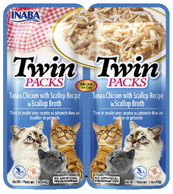 Inaba Twin Packs Chicken in Scallop Broth Cat Treat