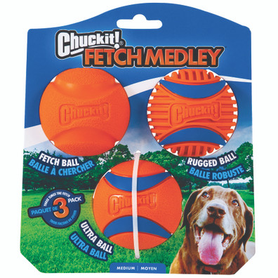 Chuckit! Fetch Medley Medium Ball 3PK (Gen 3) Dog Toy