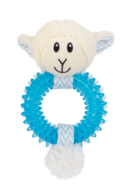 Yours Droolly Puppy Lamb Teething Ring Dog Toy