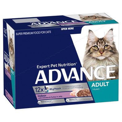 ADVANCE Indoor Chicken & Turkey in Jelly Wet Cat Food Pouches