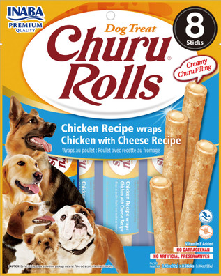 Inaba Churu Rolls Chicken Recipe Wrap Chicken w/ Cheese Dog Treat