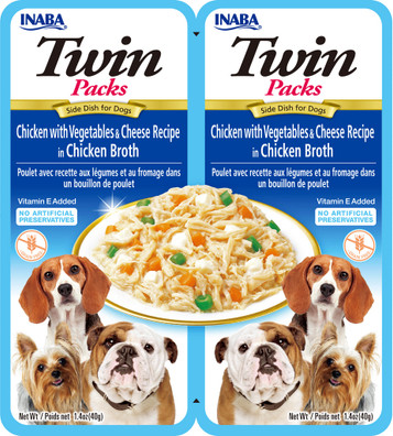 Inaba Twin Packs Vegetable & Cheese Recipe in Chicken Broth Dog Treat