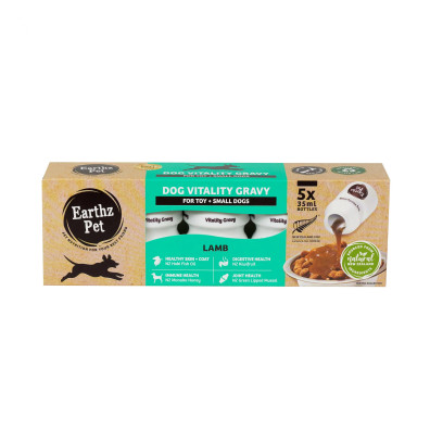 Earthz Pet Vitality Lamb Gravy Toy/Small Dog Treat  35mlx5