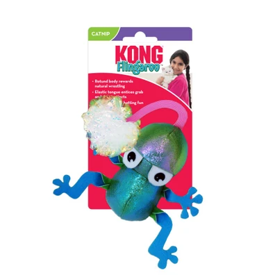 KONG Flingaroo Frog Cat Toy pack