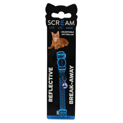 Scream Reflective Cat Collar Loud Blue