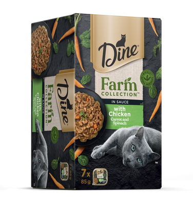 Dine Farm Collection In Sauce With Chicken and Spinach  Adult Wet Cat Food