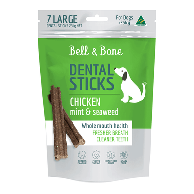 Bell & Bone Dental Sticks Dog Treats Chicken, Mint & Seaweed