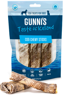 Gunni's COD Chewy Sticks 4" Dog Treat 3 pack