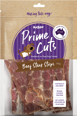 Kazoo Prime Cuts Beef Steak Strips Dog Treat