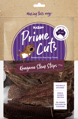 Kazoo Prime Cuts Kangaroo Steak Strips Dog Treat