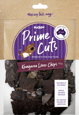 Kazoo Prime Cuts Kangaroo Liver Chips Dog Treat