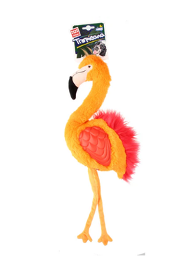 GIGwi Tropicana Flamingo Yellow Dog Toy