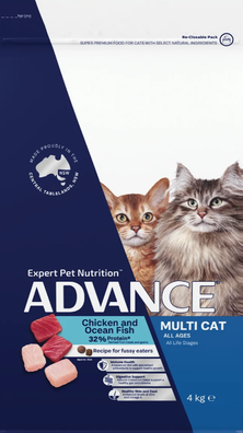 ADVANCE Adult Multi Cat Dry Cat Food Chicken & Ocean Fish