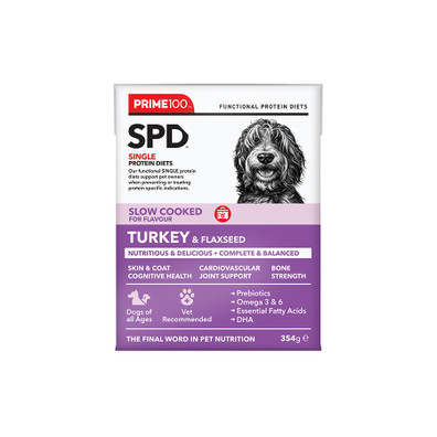 Prime 100 SPD Slow Cooked Turkey & Flaxseed Wet Dog Food