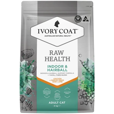 Ivory Coat Raw Health Indoor & Hairball Dry Cat Food
