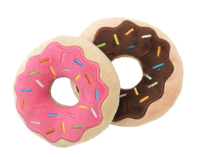 FuzzYard Donut Plush Squeaker Dog Toy 2 Pack
