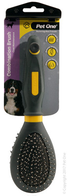 Pet One Grooming Combination Bristle & Metal Pin Brush Lg
