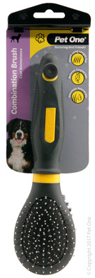 Pet One Dog Grooming Combination Bristle & Metal Pin Brush