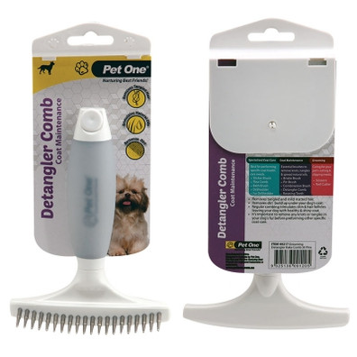 Pet One Grooming Detangler Rake Comb 20 Pins Premium Handle