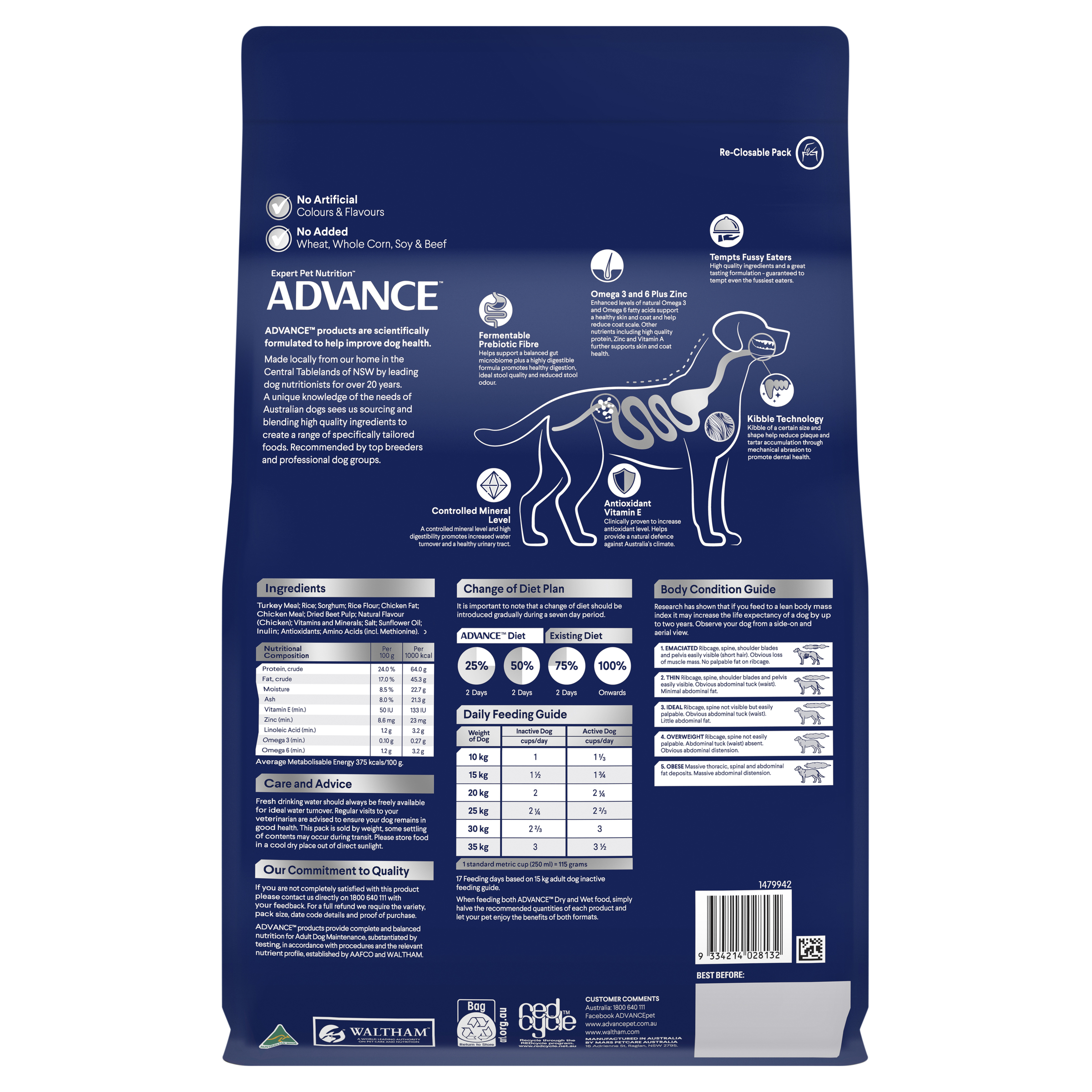 Advance mature dog food 15kg hotsell