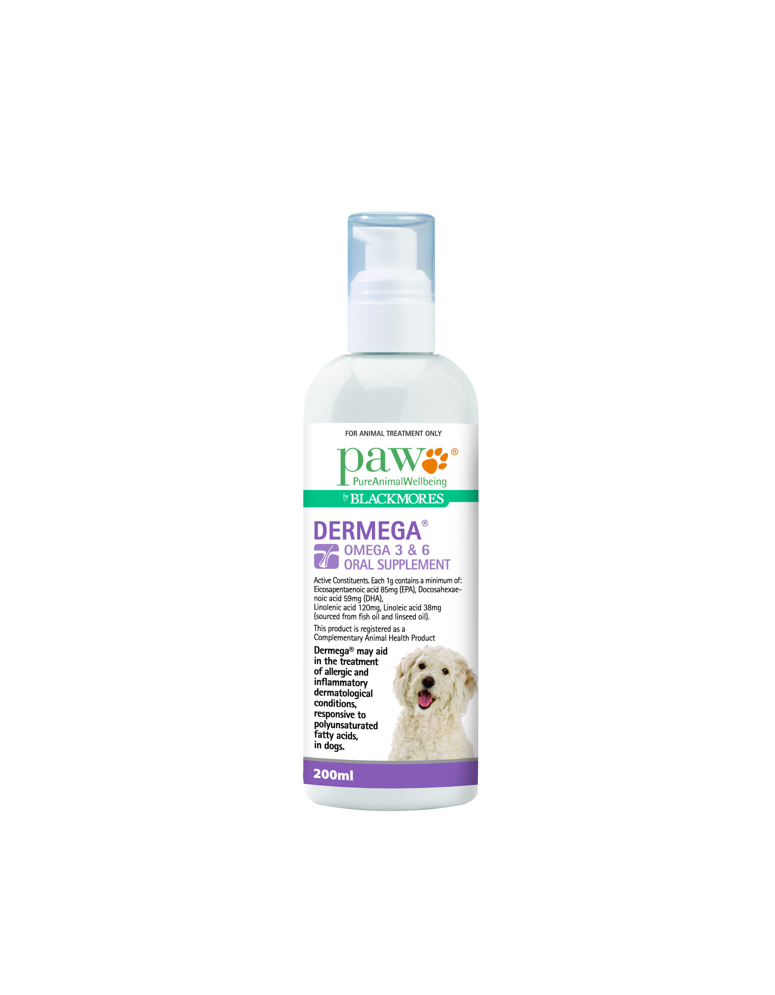 Paw Dermega Omega 3 6 Oral Supplement For Dogs Peto