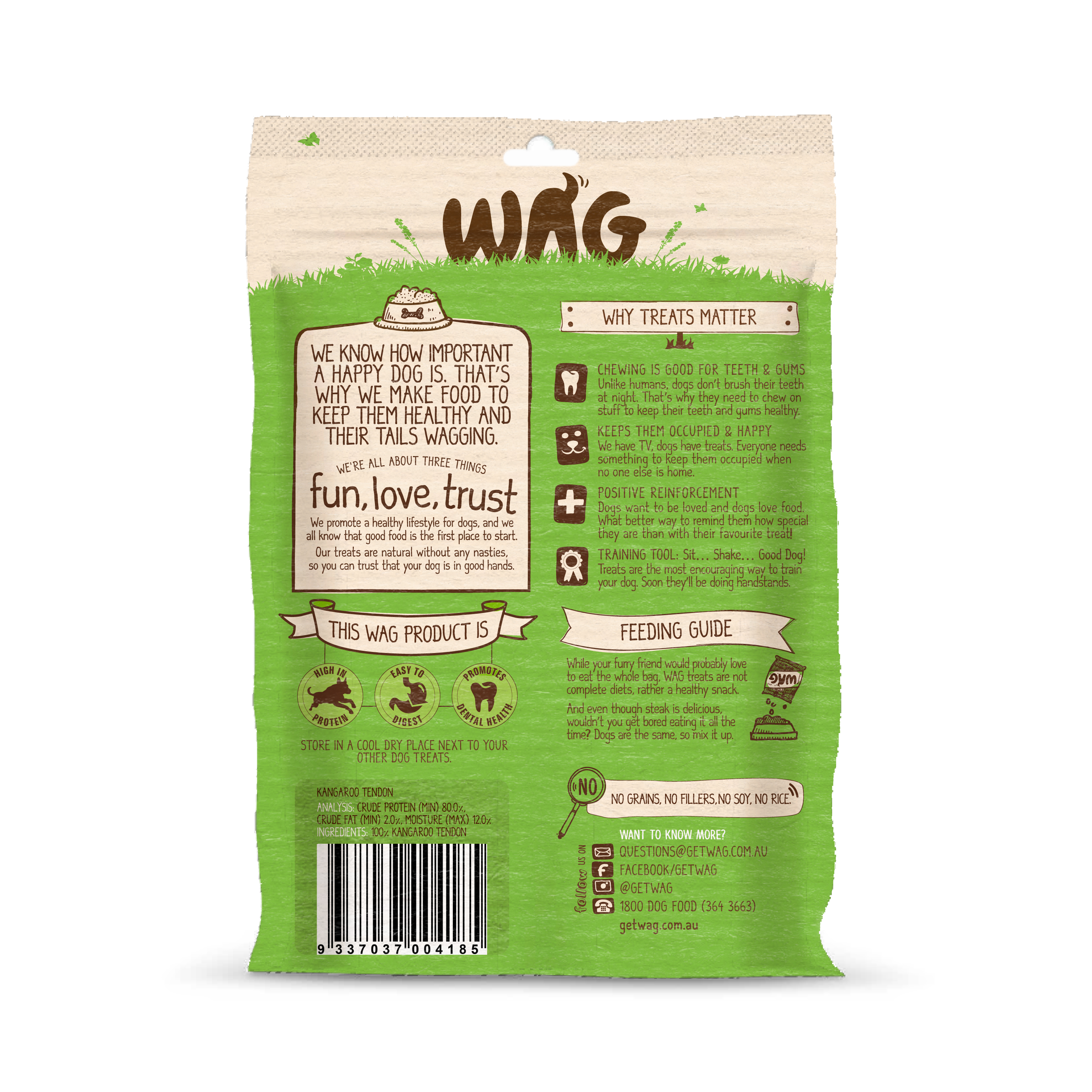 kangaroo tendon dog chews