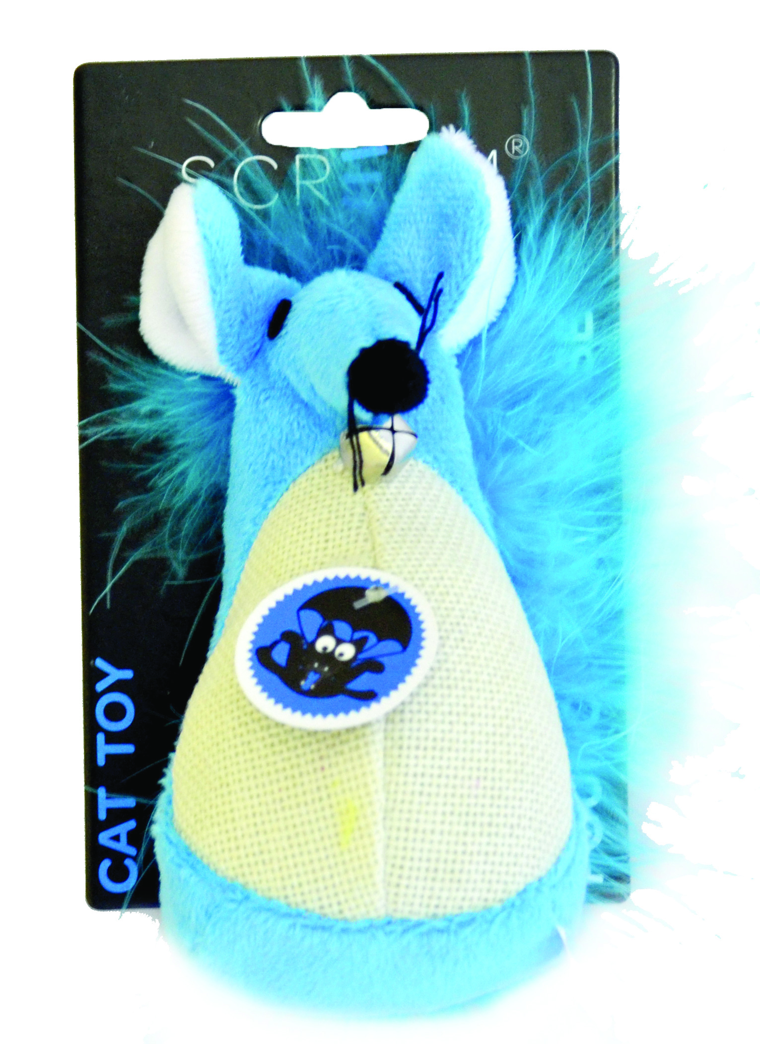 blue mouse cat toy