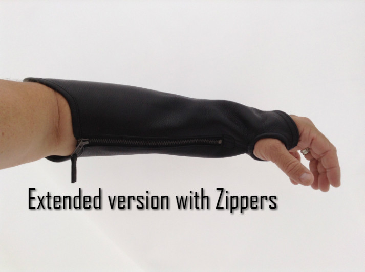 Extended Elbow Leather Arm Chaps | Black | Arm Protectors
