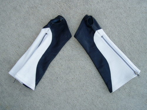 White/Black Combo Leather Arm Chaps