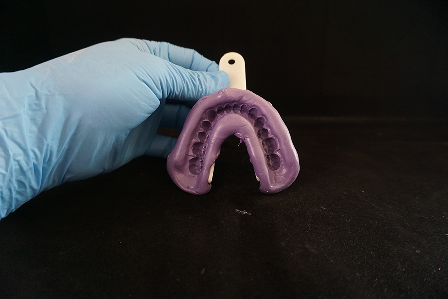 Lower impression centered teeth
