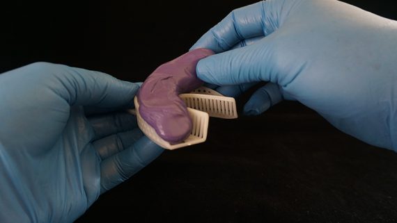 Place lower putty into tray
