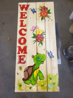 Welcome Turtle Sign