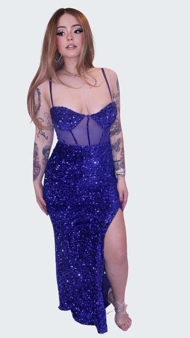 JORDAN VELVET SEQUIN GOWN