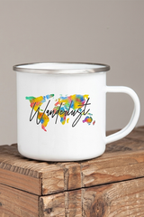 Wanderlust Enamel Mug Camping Mug Happy Hiker