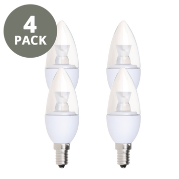 4-pack Candelabra LEDs on white background 4-pack Candelabra LEDs on white background