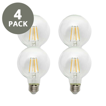 4-Pack Dimmable Vintage Filament Globe LED, 4.5W (60W equiv), 2700K