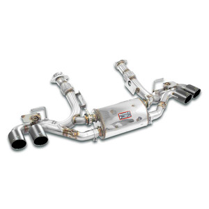 Supersprint Rear exhaust right - left with valve, 4 endpipes OO 100 "Gun Metal Grey" - 532136