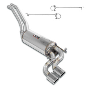 Supersprint Mid-pipe kit + rear muffler, with "S-Bend" oval tips 90x70Std. rear bumper - 840327