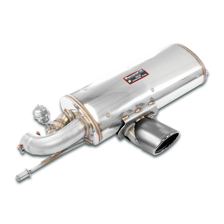 Supersprint Rear Exhaust "Gun Metal Grey" oval tail pipe 150x105 with bypass valve - 441805