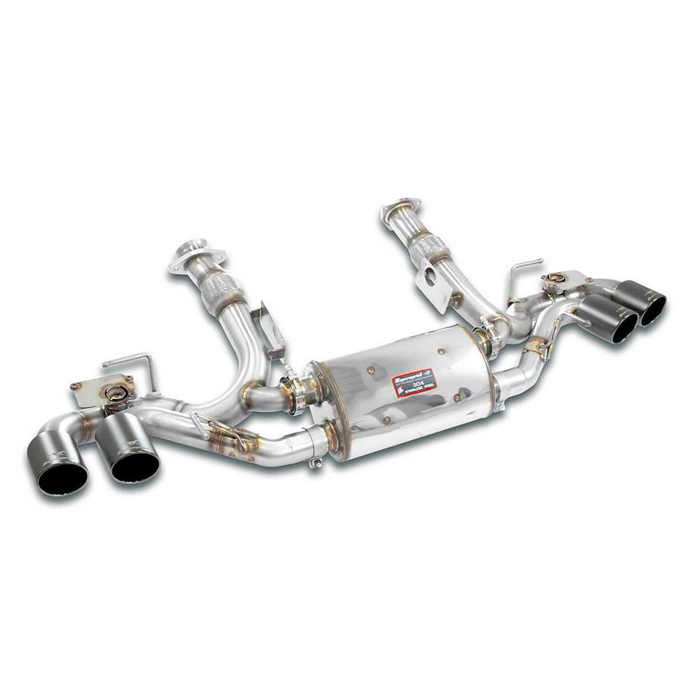 Supersprint Rear exhaust right - left with valve, 4 endpipes OO 100 "Gun Metal Grey" - 532136