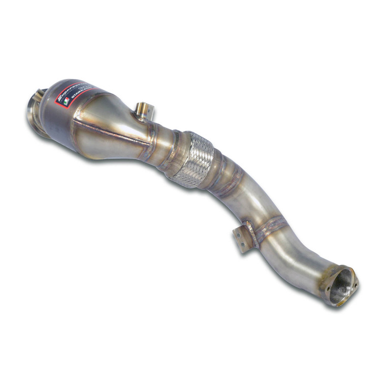 Supersprint Turbo downpipe kit +  Metallic catalytic Right(Replaces primary and secondary catalytics)Accepts the stock tertiary catalytics - 529221