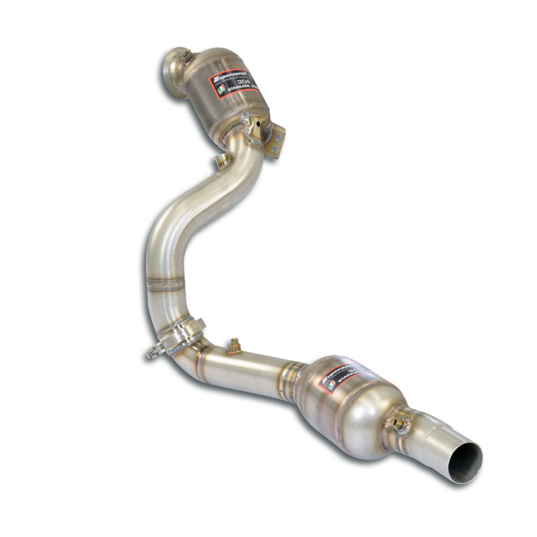 Supersprint Downpipe Left + double metallic catalytic converterWith bungs for the pressure sensor - 724891