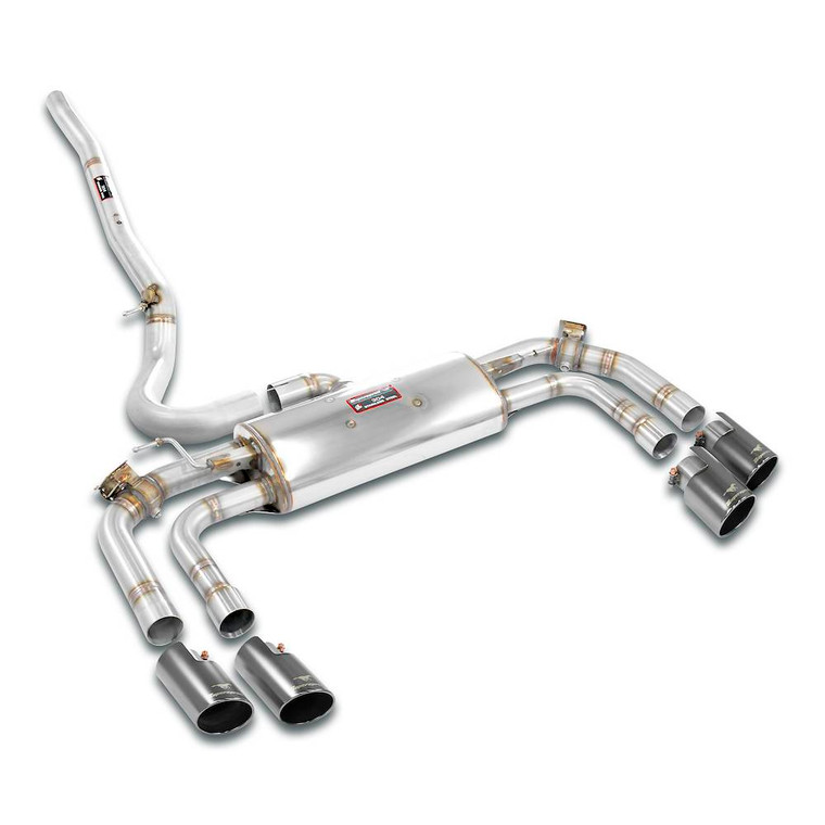Supersprint Rear exhaust with valve OO100 Right - OO100 Left "Gun Metal Grey" - 832826