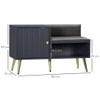 Dark Grey Shoe Storage and Seating Cushioned Bench for Hallway Grey