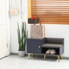 Dark Grey Shoe Storage and Seating Cushioned Bench for Hallway Grey