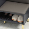 Dark Grey Shoe Storage and Seating Cushioned Bench for Hallway Grey